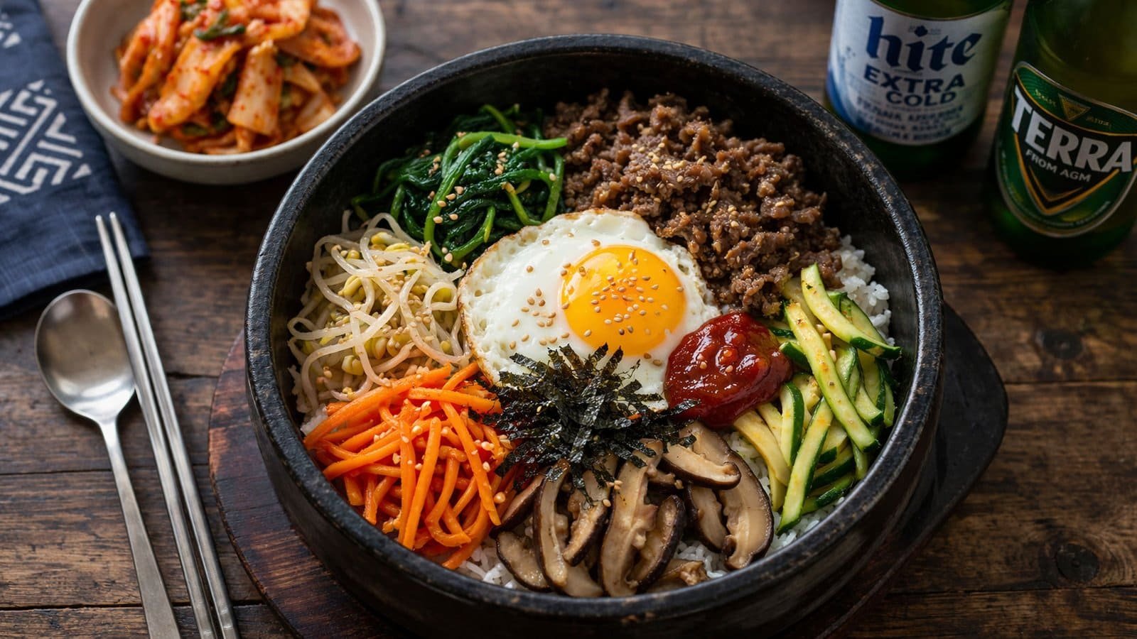 Bibimbap (Korean Mixed Rice With Meat)